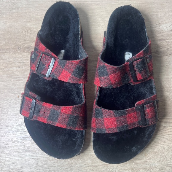 BIRKENSTOCK Arizona Rivet plaid red sandals - Picture 3 of 7